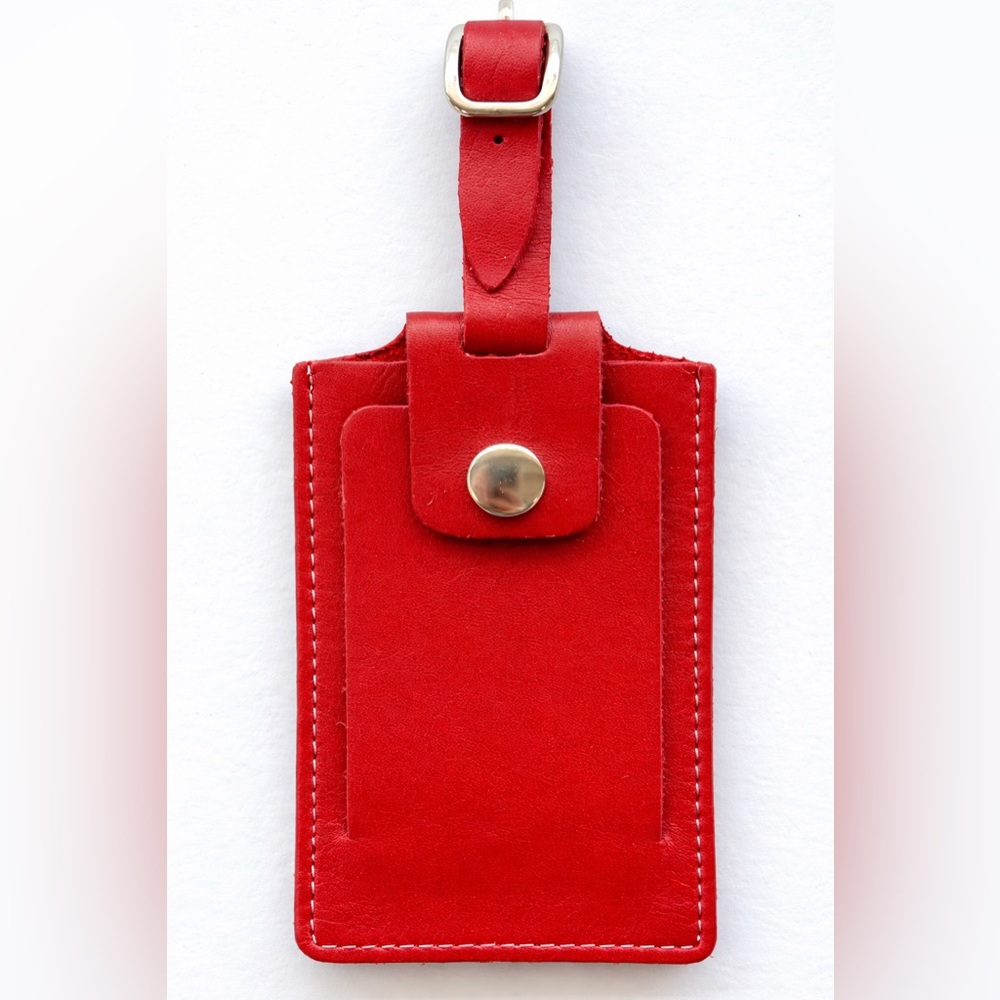 NEW Winn Leather Luggage Tag - Red